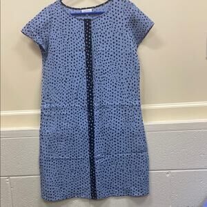 Habitat women’s L NWT Blue and Black print Raglan Sleeve Midi Dress